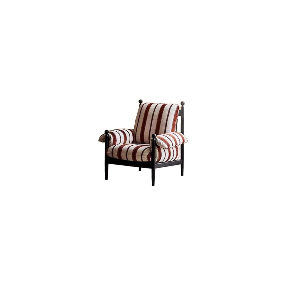 Mid-Century Reading Chair Striped Wood Accentchair Ergonomic Sofa Armchair