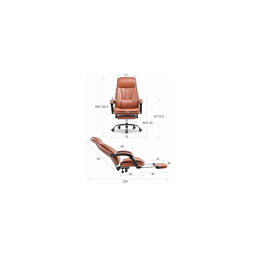 Gaming Office Chair High Back PU Leather Executive Desk Chair Modern Comfort Brown Computer Chair for Home Offices
