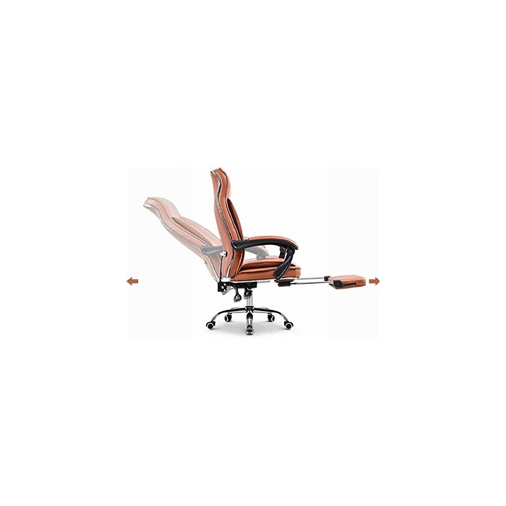 Gaming Office Chair High Back PU Leather Executive Desk Chair Modern Comfort Brown Computer Chair for Home Offices