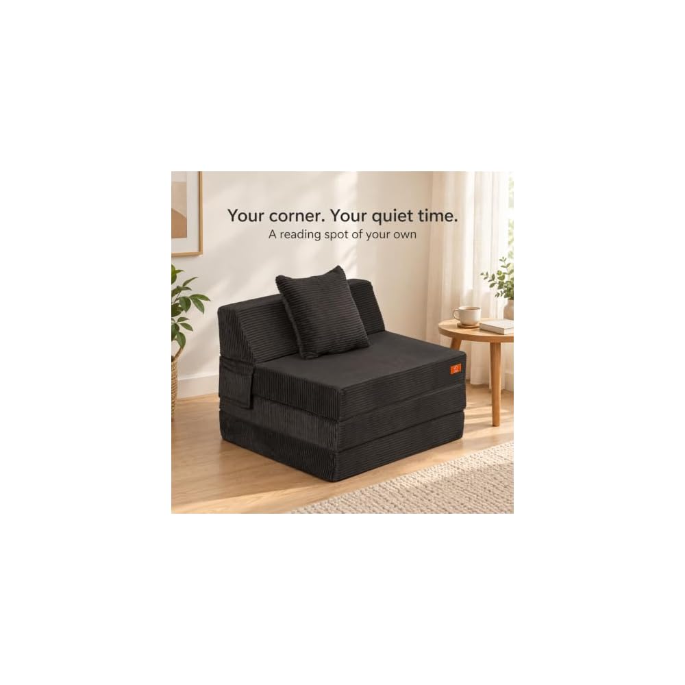 MeMoreCool Folding Sleeper Chair Bed for Adults, 4-in-1 Boneless Futon