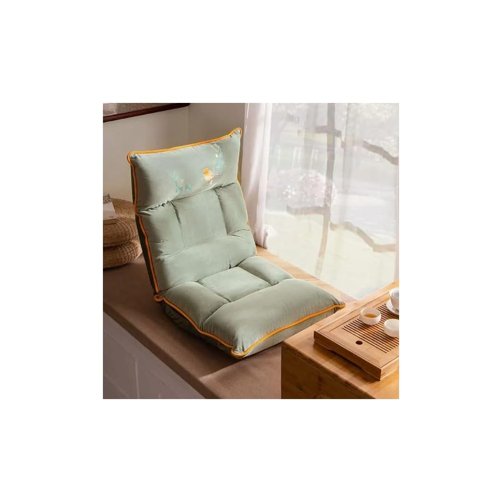 LSLYTQ Floor Chair, Floor Sofa Chair Chair with Adjustable Backrest, Padded Back Support Floor Cushioned Seat with Metal Frame, Folding Lazy Chair for Meditation, Reading, Watching, Living Room