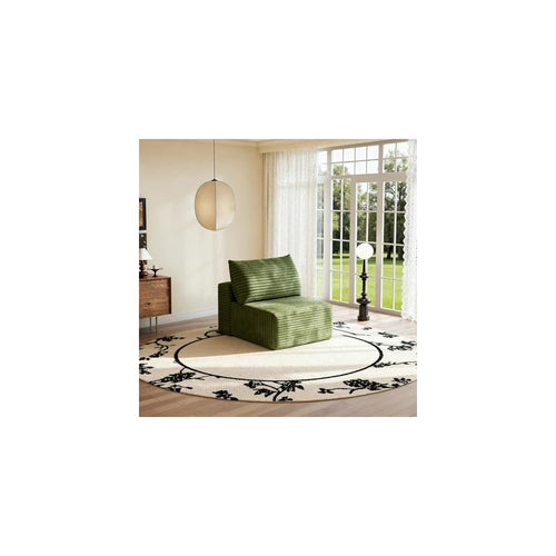 AUGOP 37" Plush Corduroy Ottoman, Upholstered Cloud Ottoman for Modular Sectional Couch, No Assembly Required, Compressed Memory Foam, Ideal for Living Room, Bedroom, and More
