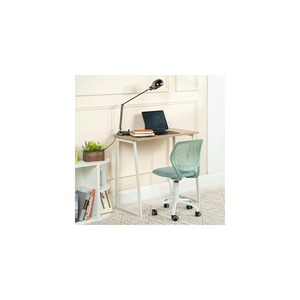 Homy Casa Armless Home Office Desk Chair, Colorful Task Chair with Soft Mesh Padded Cushion, Height Adjustable Swivel Study Computer Chair for for Girls Boys Teens (Green, 4PCS)