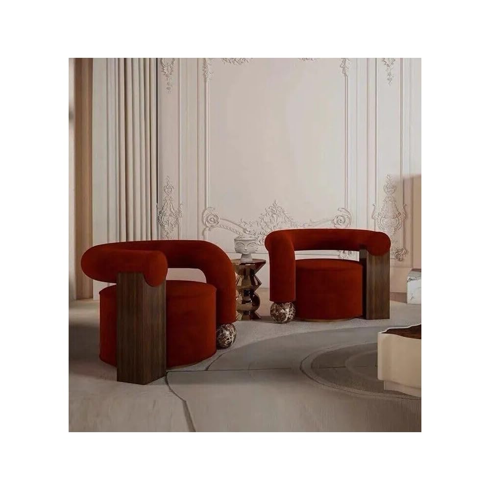Generic Elegant Minimalist Tiger Velvet Lounge Chair – L-Shaped Sofa for Modern Living Blue/Red, 36.22*27.55*29.52in