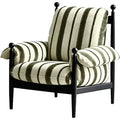 Mid-Century Reading Chair Striped Wood Accentchair Ergonomic Sofa Armchair