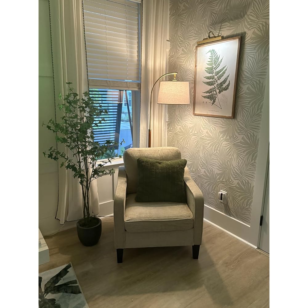 Accent Chair for Living Room, Mid Century Modern Reading Chair for Bedroom, Upholstered Armchair with Side Pockets, Comfy Single Sofa Side Chair for Office, Apartment, Small Room, Teal Green