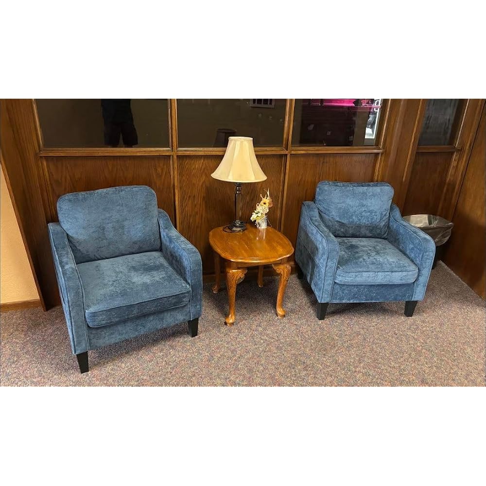Accent Chair for Living Room, Mid Century Modern Reading Chair for Bedroom, Upholstered Armchair with Side Pockets, Comfy Single Sofa Side Chair for Office, Apartment, Small Room, Teal Green