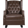 Christopher Knight Home Carey Tufted Wingback Rocking Chair - Faux Leather - Dark Brown